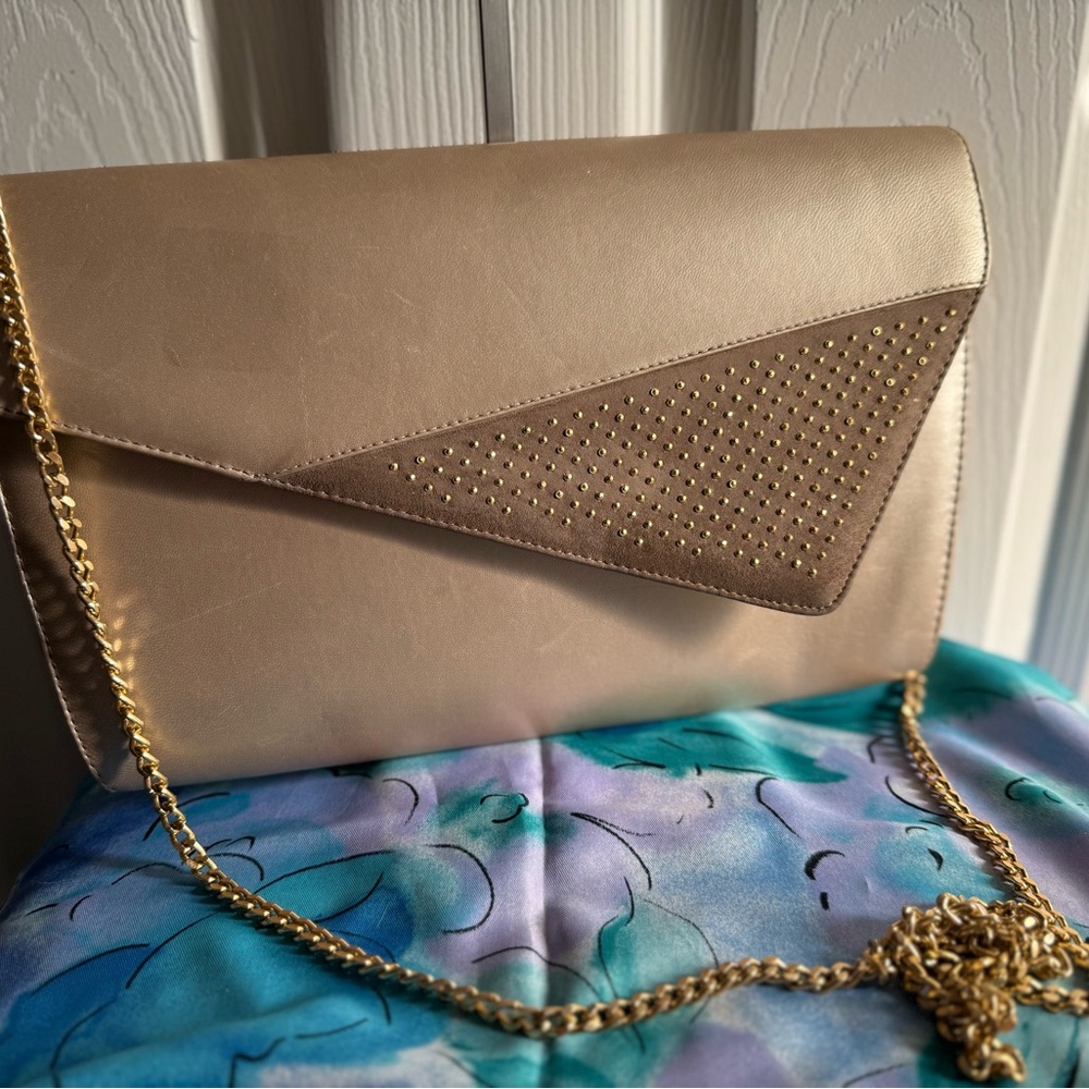 Timothy Huntsmans Leather/Suede Gold crossbody